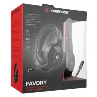 RAMPAGE FAVORY 7.1 Sİyah Usb Surround Oyuncu Kulaklık+Mic